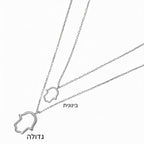 Ofek Adler Oua Jewelry sterling silver hollow Hamsa pendant necklaces in medium and large sizes for men